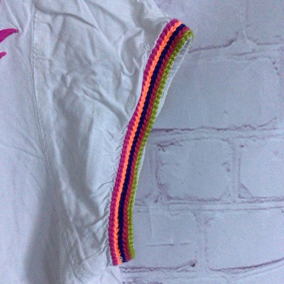 Solitaire Embroidered Floral Short Sleeve White Top - Picture 3 of 7